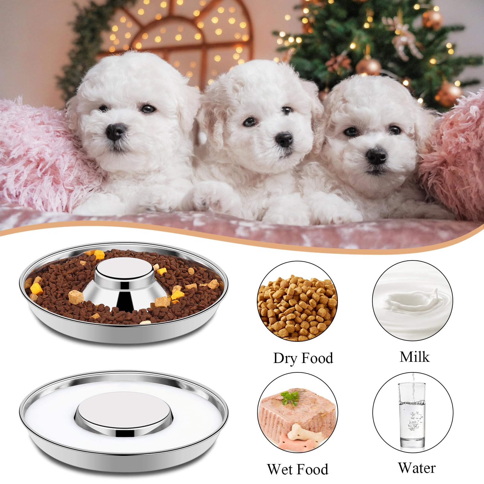 tchrules 11-8 inch puppy bowls showing size for small pets