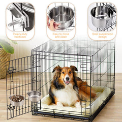 tchrules dog crate water bowl no-spill design prevents mess during feeding in kennels.