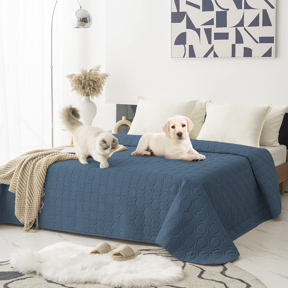 Tcksstex navy 82x82 dog bed cover protects furniture from spills and messes.
