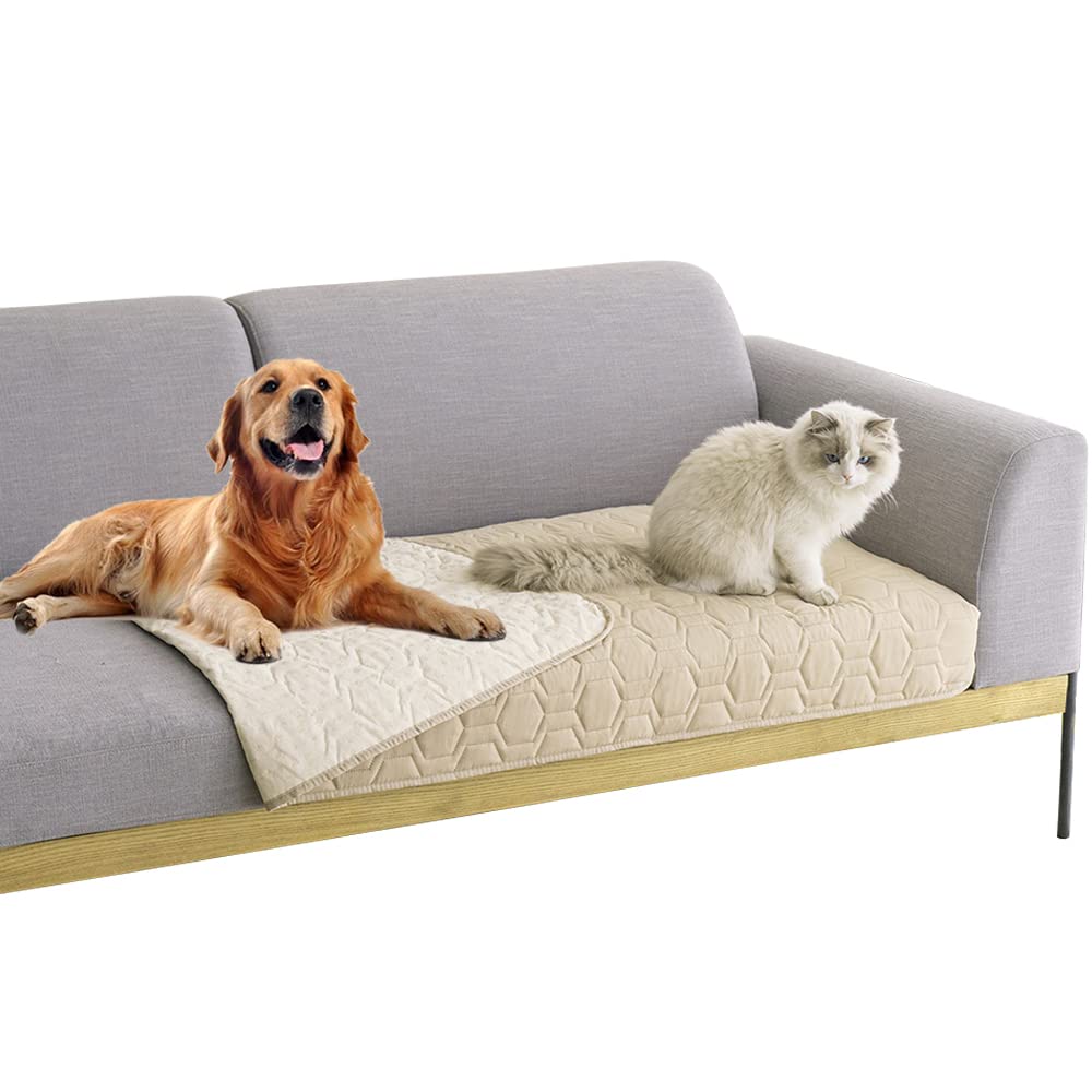 Tcksstex waterproof dog bed cover flat lay beige showing sofa protection