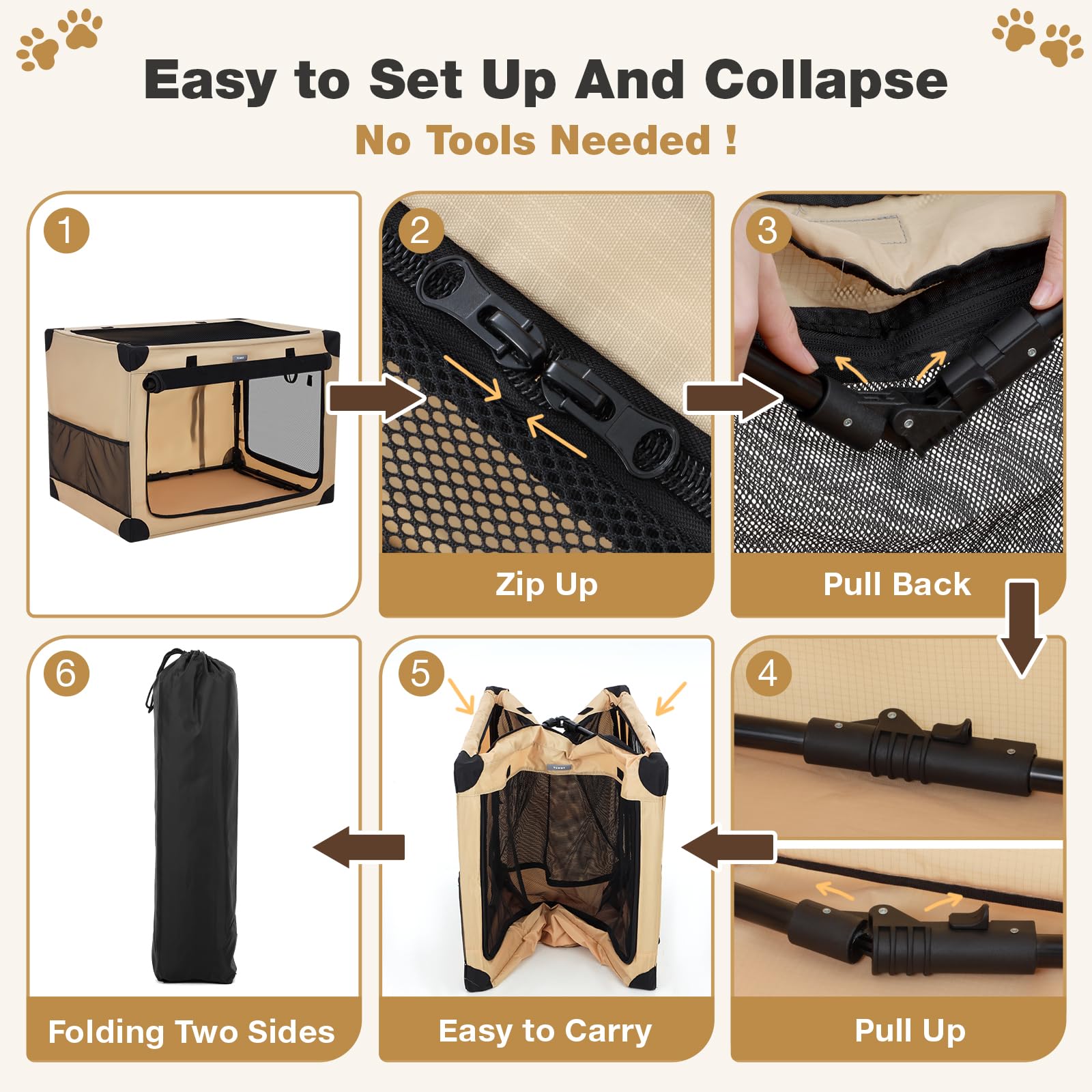 TCMOT durable mesh-ventilation kennel ensures steady airflow during outings