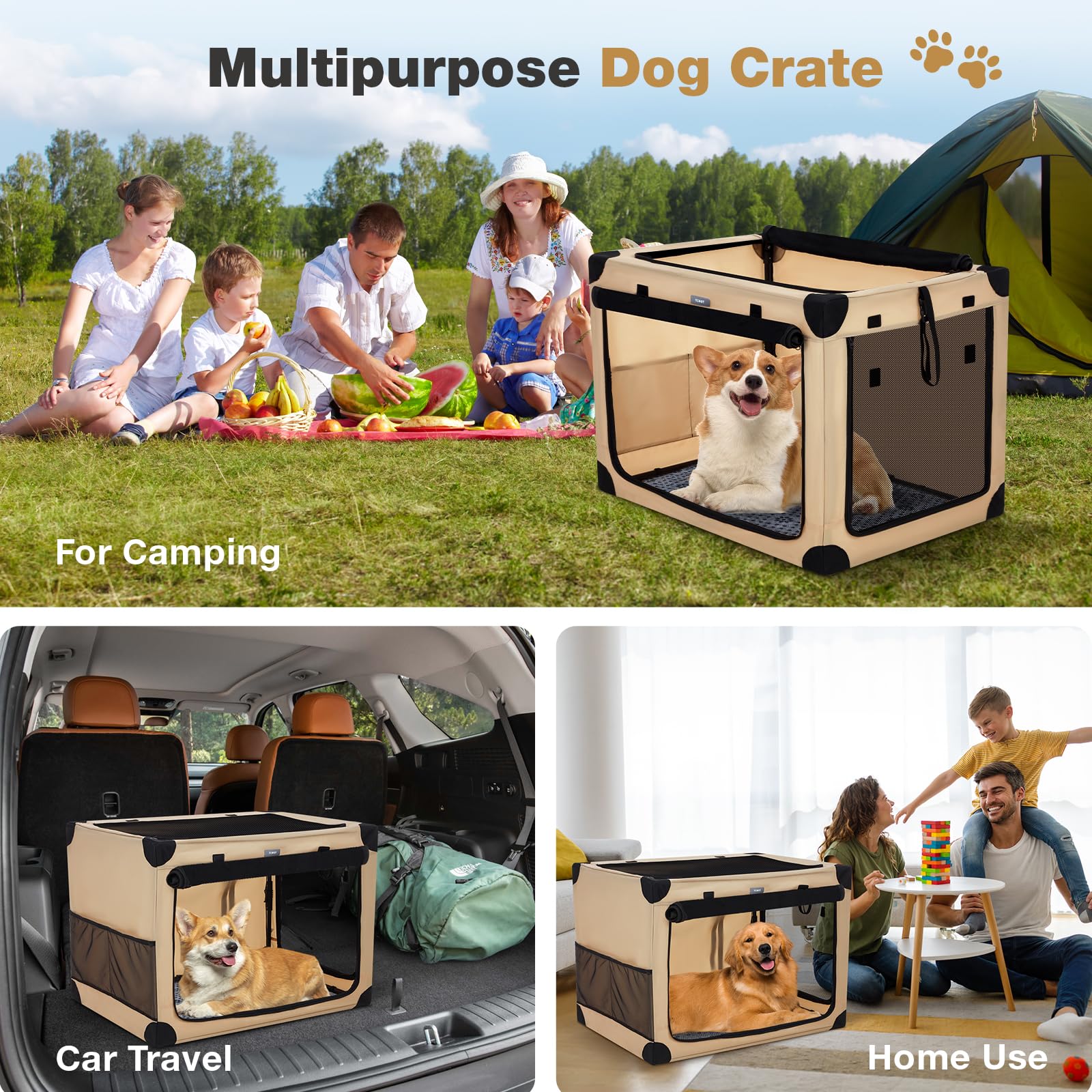 TCMOT storage bag for travel dog crate provides easy transport