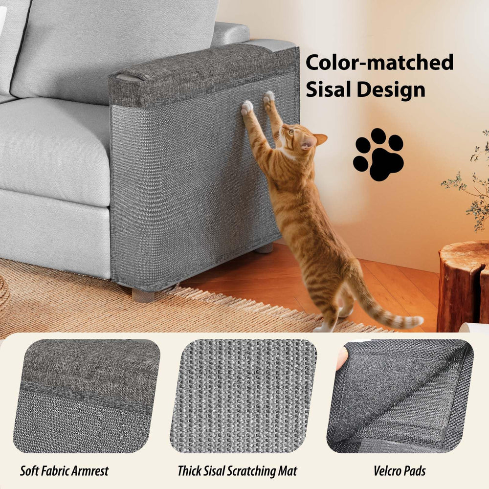 TCooSo dual-layer design with front sisal and back fabric backing protects sofa surface