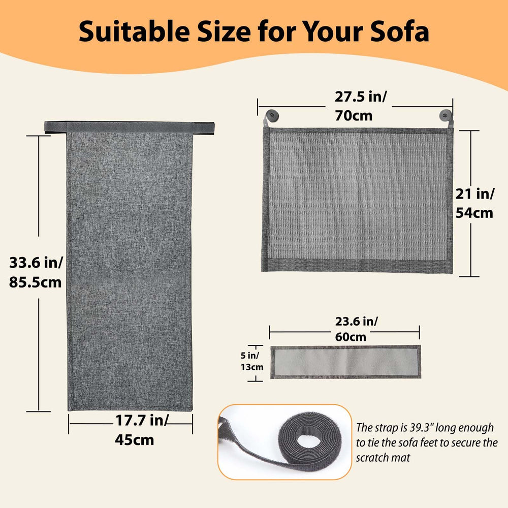 TCooSo cat scratch protector expanded sisal area 27.5x19.7 inches guards large sofas