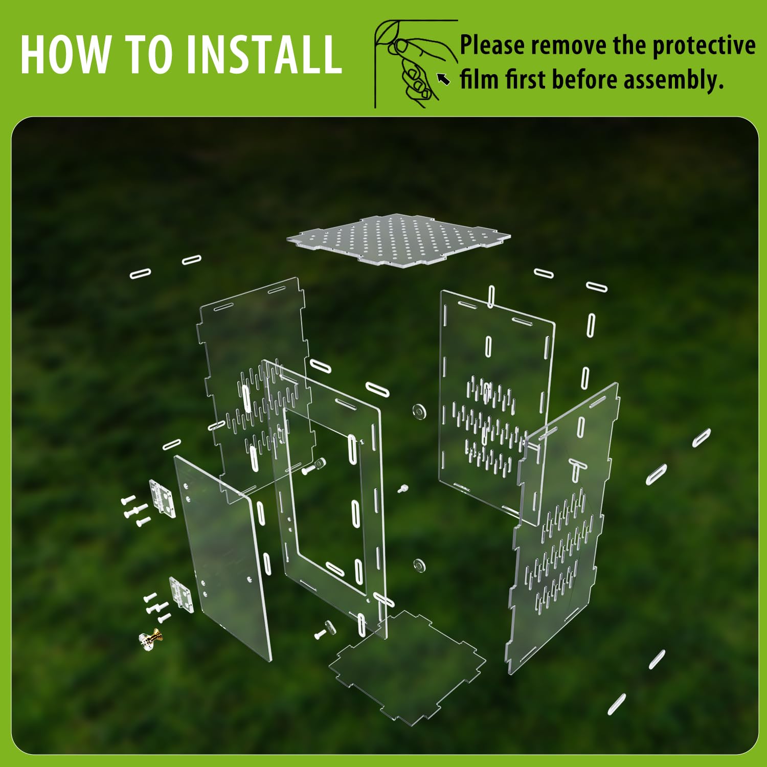 TCooSo large acrylic habitat interior view shows spacious vertical space for arboreal pets