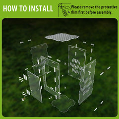 TCooSo large acrylic habitat interior view shows spacious vertical space for arboreal pets
