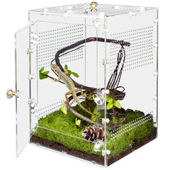 TCooSo Reptile Enclosure front-opening door offers easy access for feeding and handling.