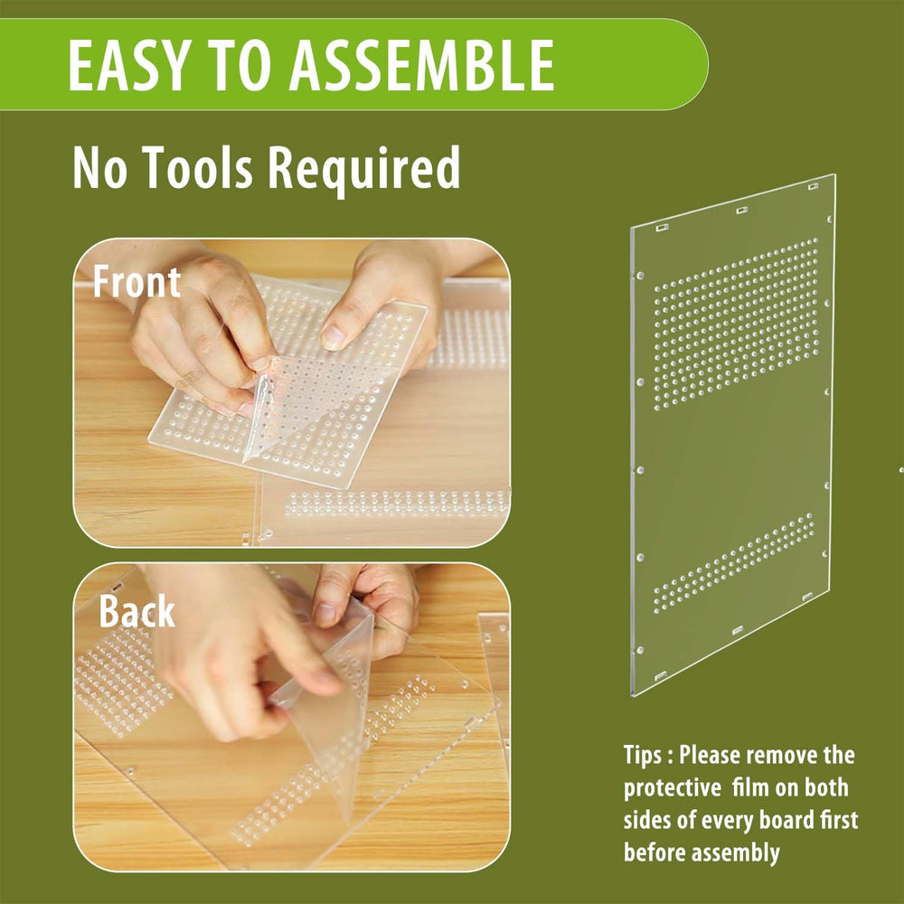 TCooSo Reptile Enclosure tool-free assembly for quick, hassle-free setup.