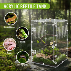 TCooSo Reptile Enclosure top-opening door enables disturbance-free daily feeding.