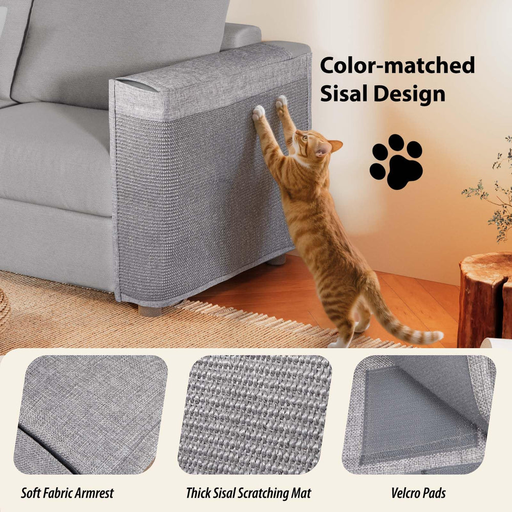 TCooSo color-matched sisal blends with sofa fabric for seamless protection.