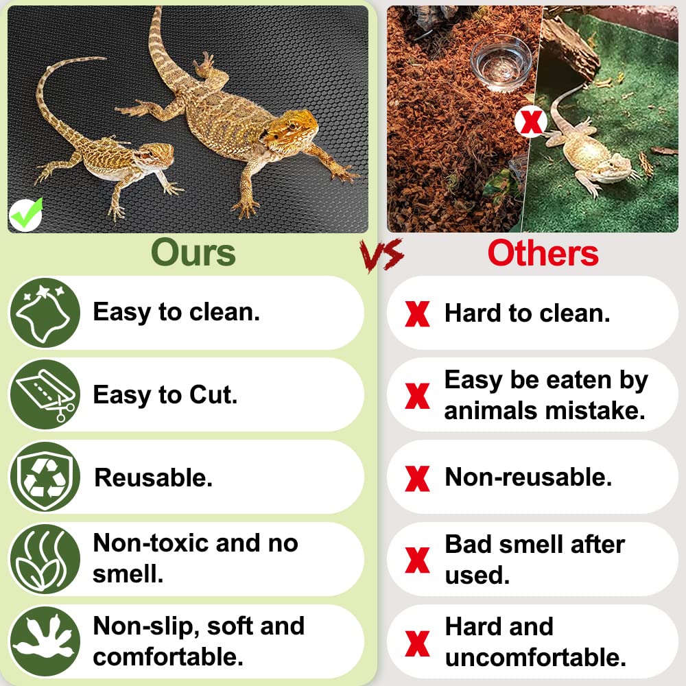 TCYPUHL reptile carpet cut-to-fit for custom tank shapes.