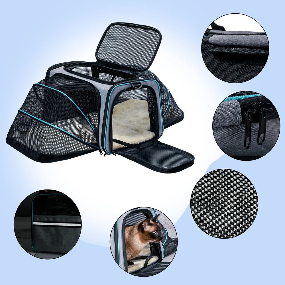 TDHDIKE cat dog carrier open-mesh-windows highlights breathability and easy access.