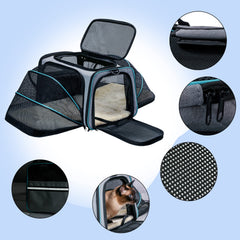TDHDIKE cat dog carrier open-mesh-windows highlights breathability and easy access.