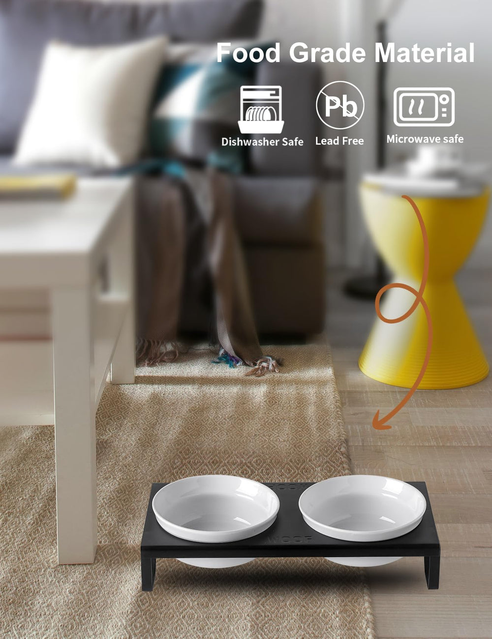 TEAKISS modern minimalist design blends with home decor while supporting convenient feeding