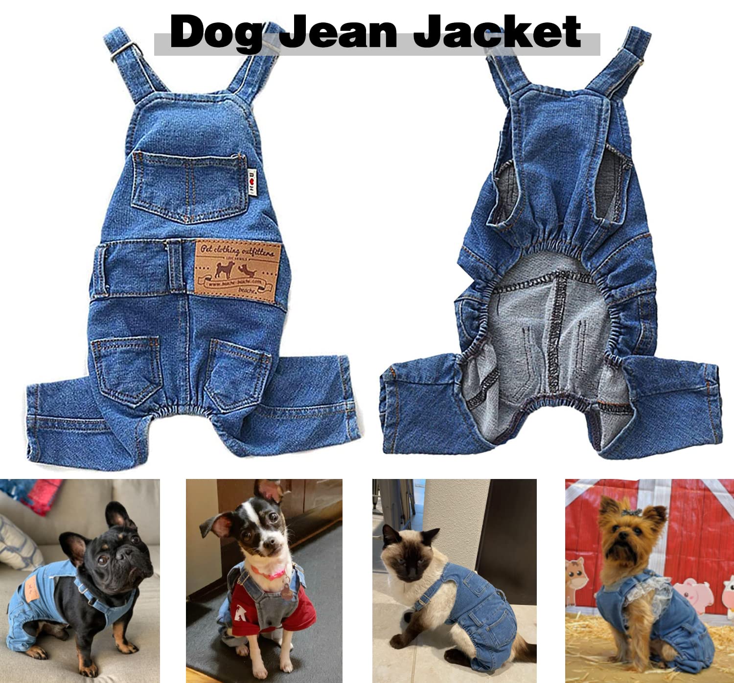 Tealots daily-wear denim overalls boost street-style appeal for small and medium dogs