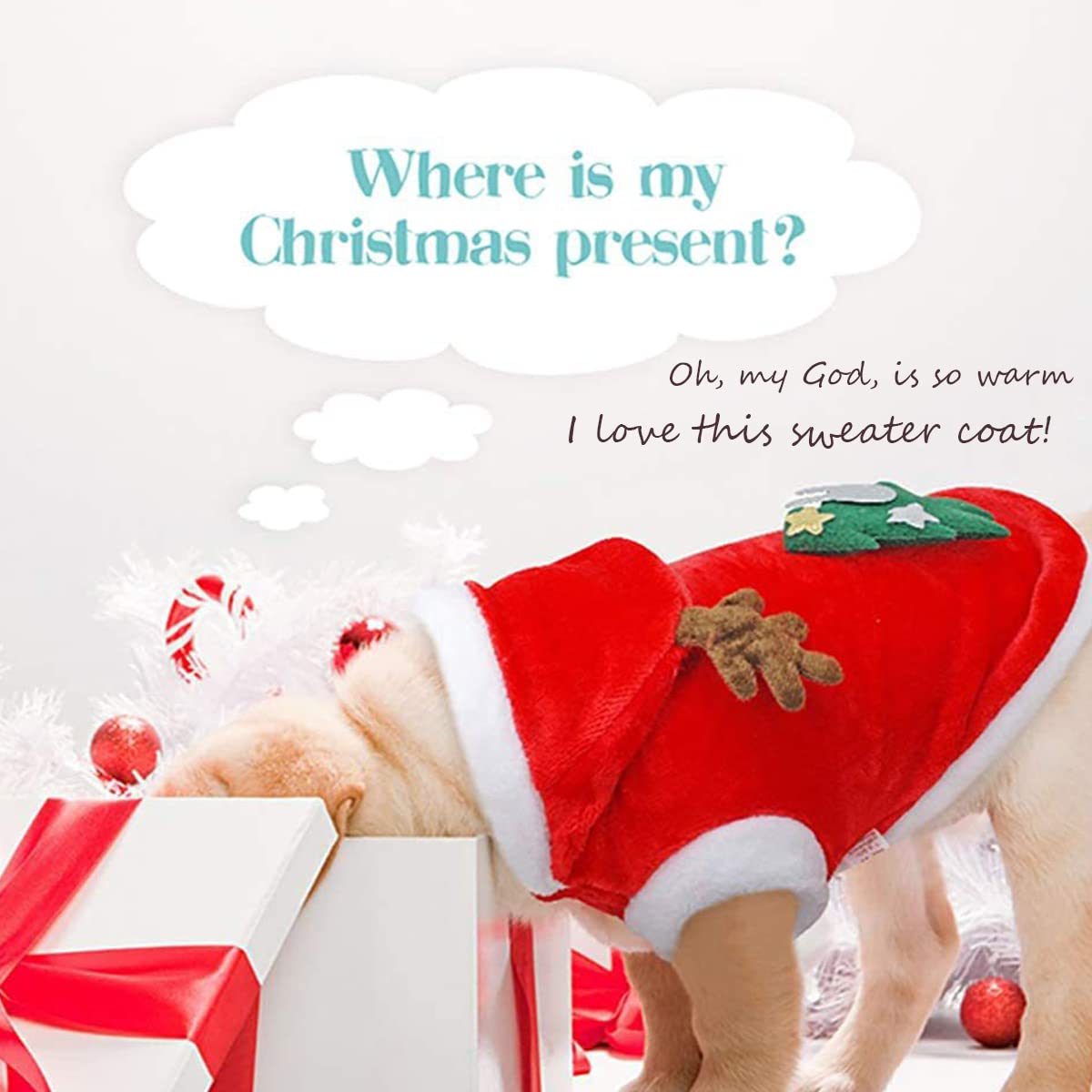 Tealots dog-christmas-costume-antlers-hat-detail, whimsical holiday cosplay.