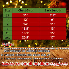 Tealots dog Christmas sweater back design showcases festive tree pattern for photos