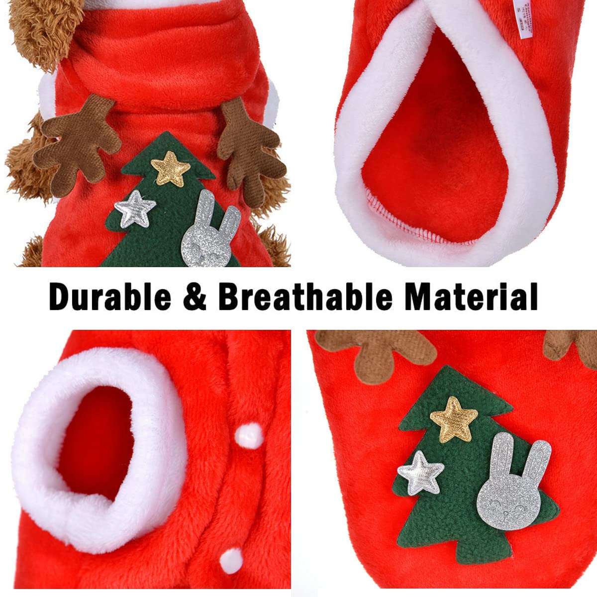 Tealots dog Christmas sweater thick cotton fabric keeps pets warm outdoors