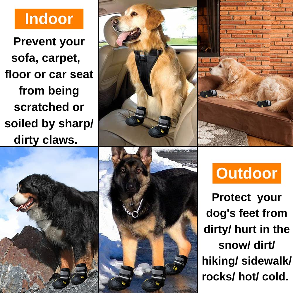 Teamoo dog snow boots anti-slip outsole for safer traction on ice.