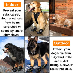 Teamoo dog snow boots anti-slip outsole for safer traction on ice.