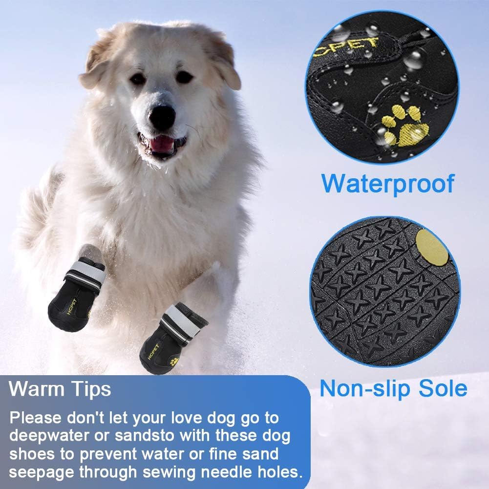 Teamoo dog snow boots size guide image helps select the right fit.