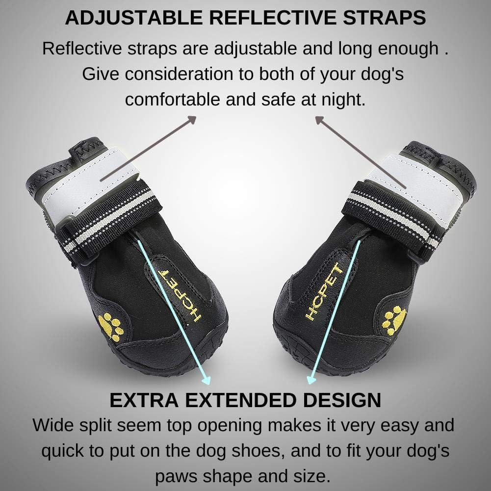 Teamoo dog snow boots worn outdoors in snow protect paws and comfort.