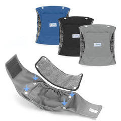 Teamoy belly bands pack three with gray lining for durable, reusable protection