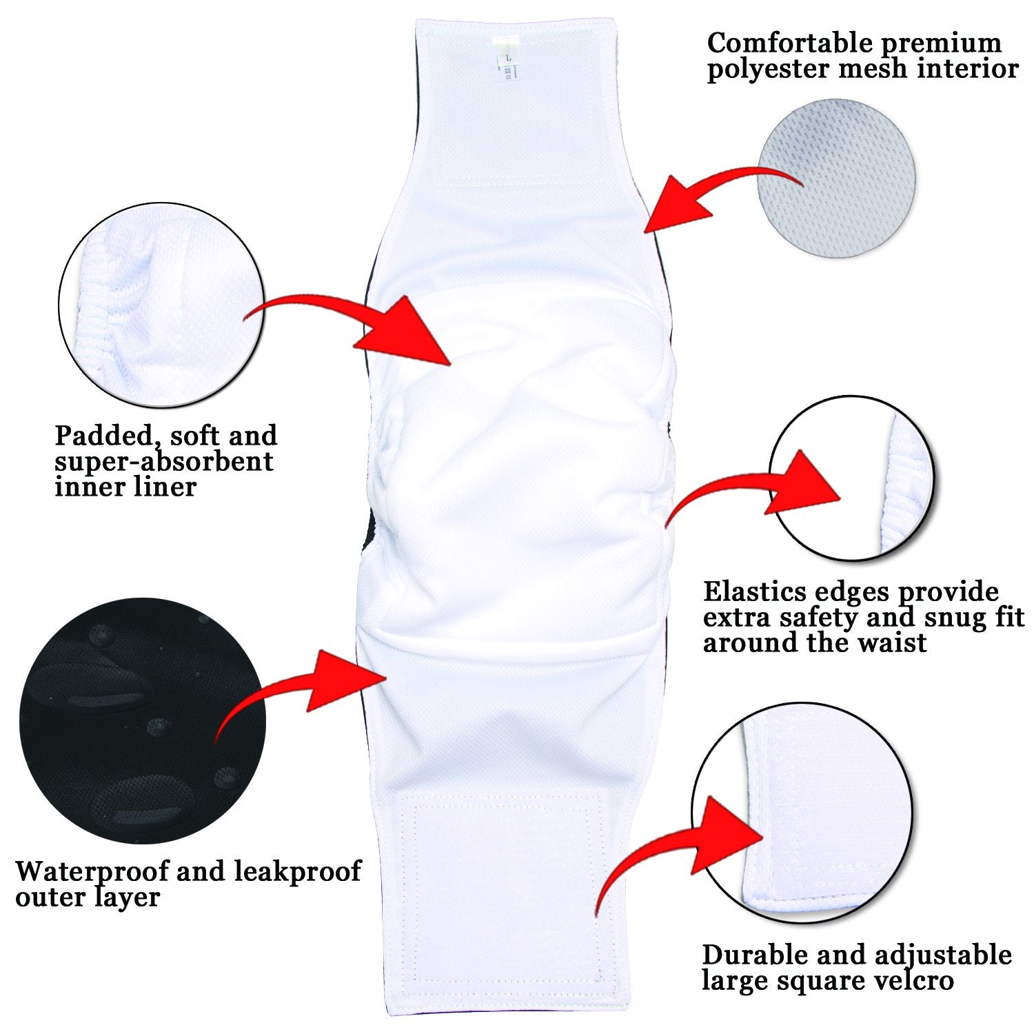 Teamoy diaper wrap magic tapes image highlights adjustable fit for secure wear