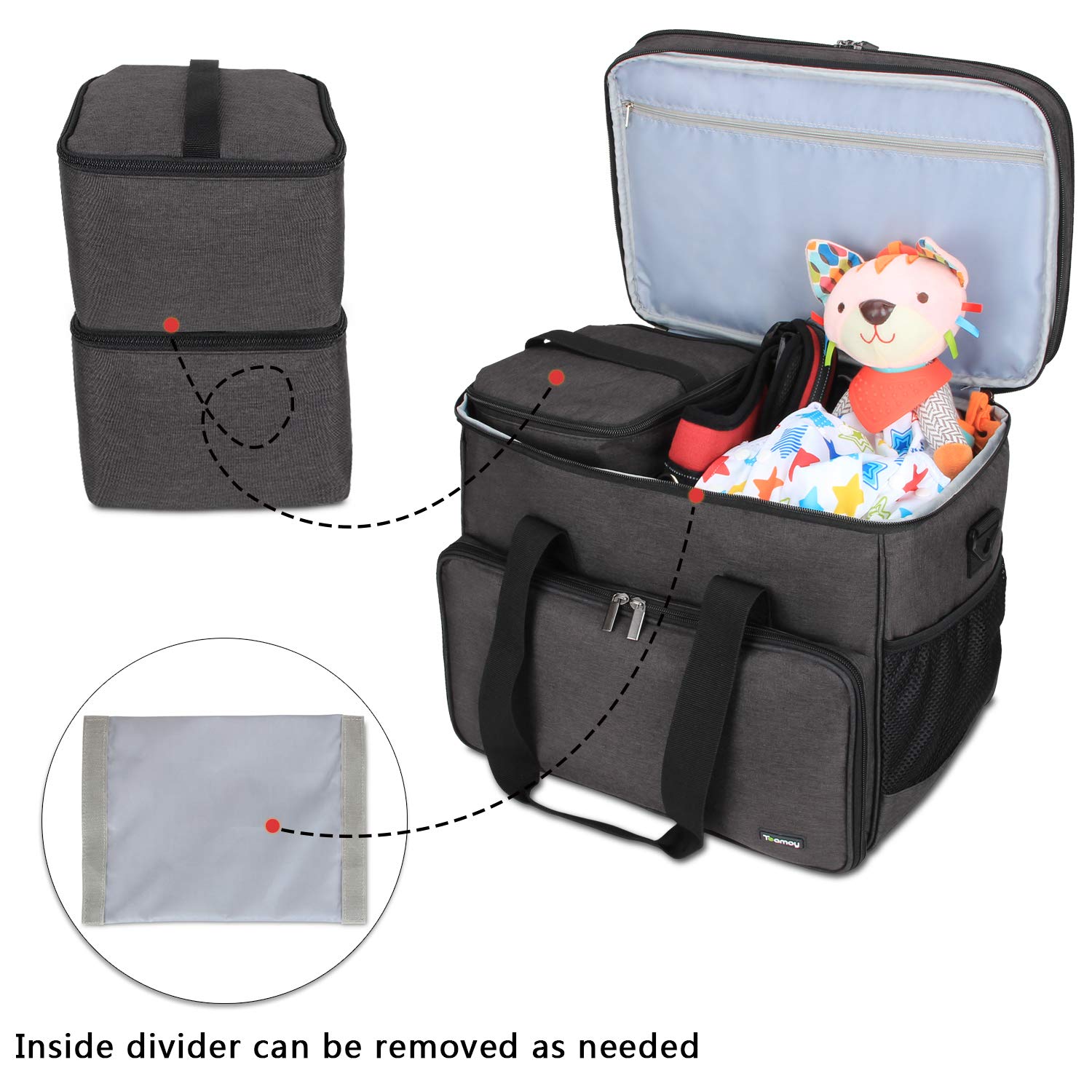 Teamoy dog travel bag with luggage sleeve attachment for easy suitcase travel