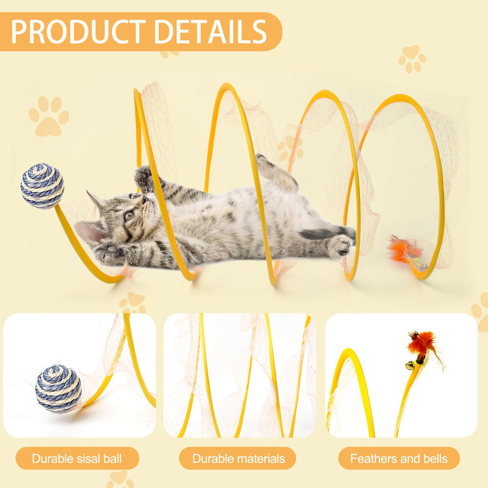 TEASIK cat tunnel bed yellow indoor outdoor use encourages active play and exploration.