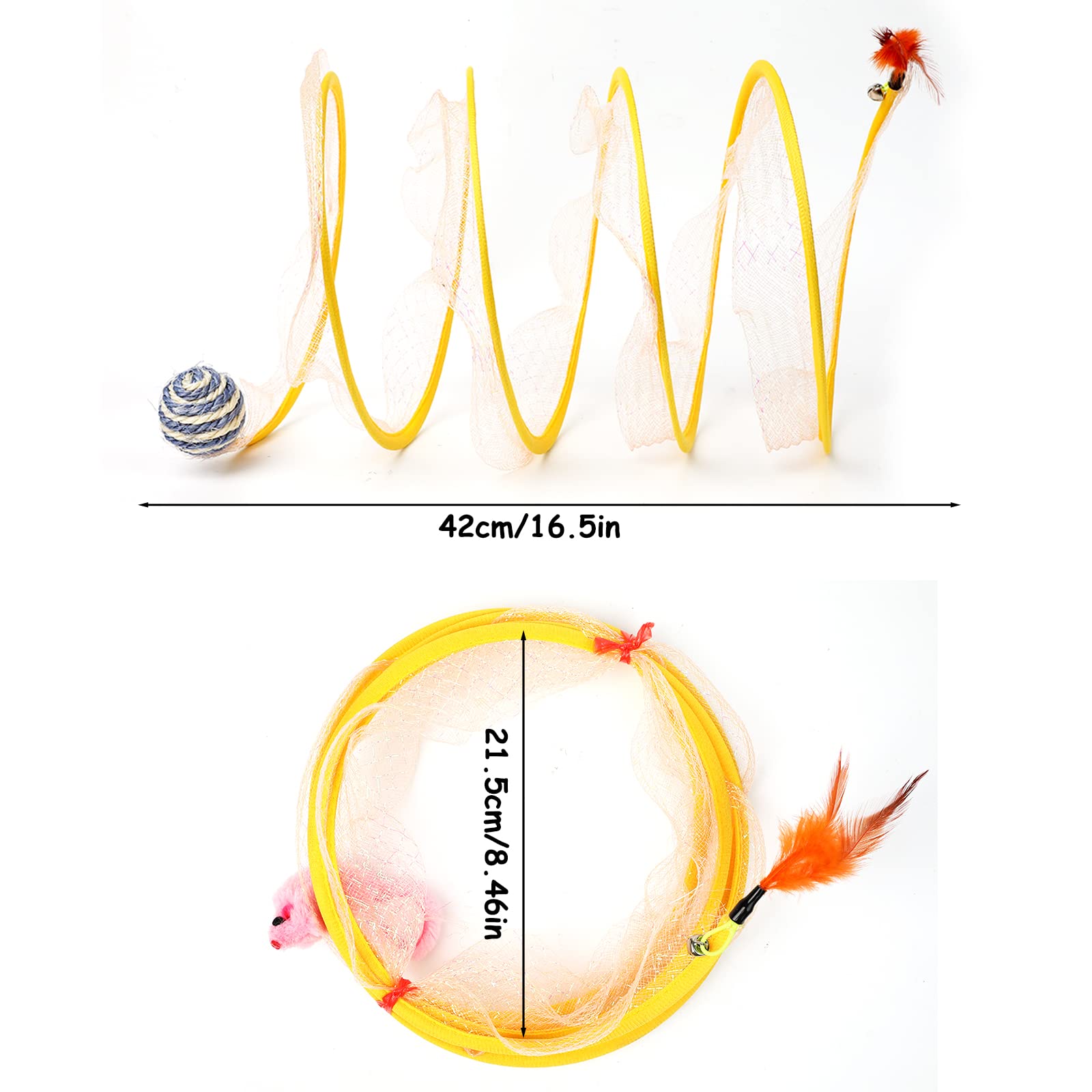 TEASIK tunnel bed yellow feather-side toy sparks playful hunting and stimulation.