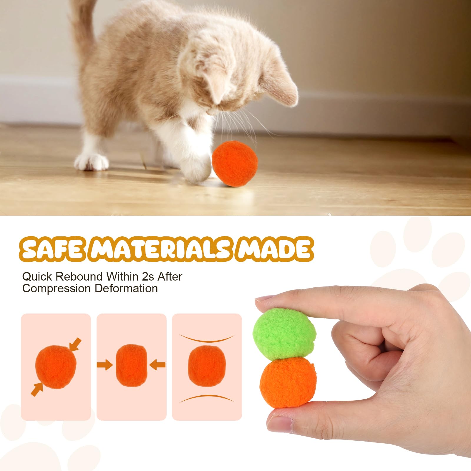 TEAWOO 100 polyester balls close-up highlighting soft, bite-proof design