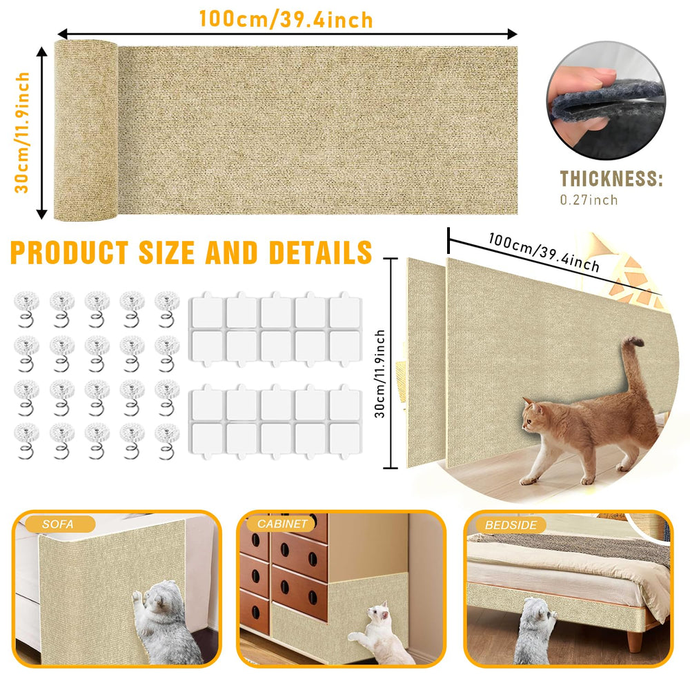 TEBANTY cat scratch mat roll 2 — extended area for lounging and scratching.