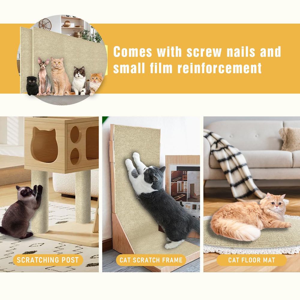 TEBANTY cat scratch mat beige — stylish beige finish protecting the couch from claws.