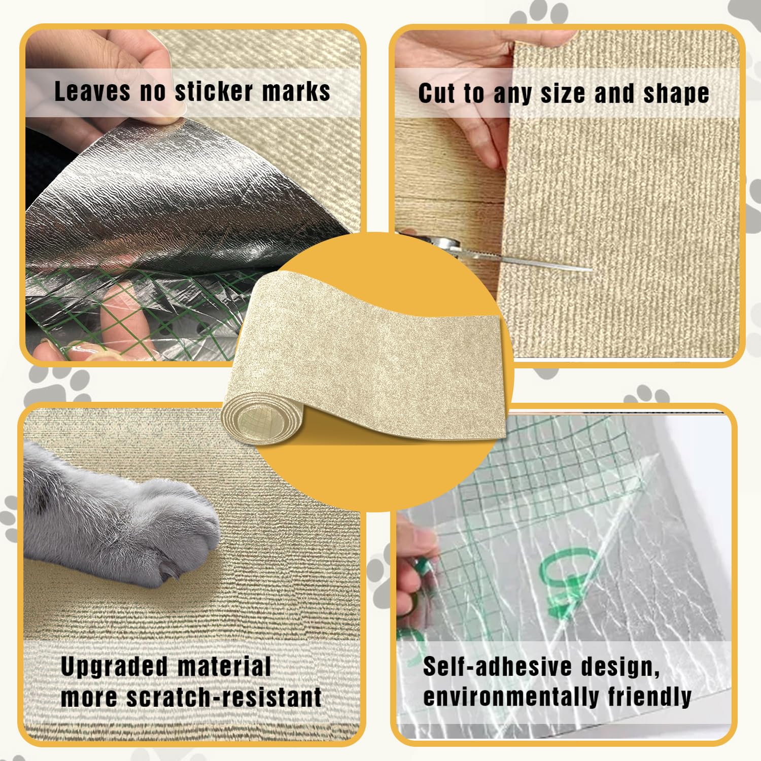 TEBANTY cat scratch mat on sofa edge — helps protect your sofa from cat claws.
