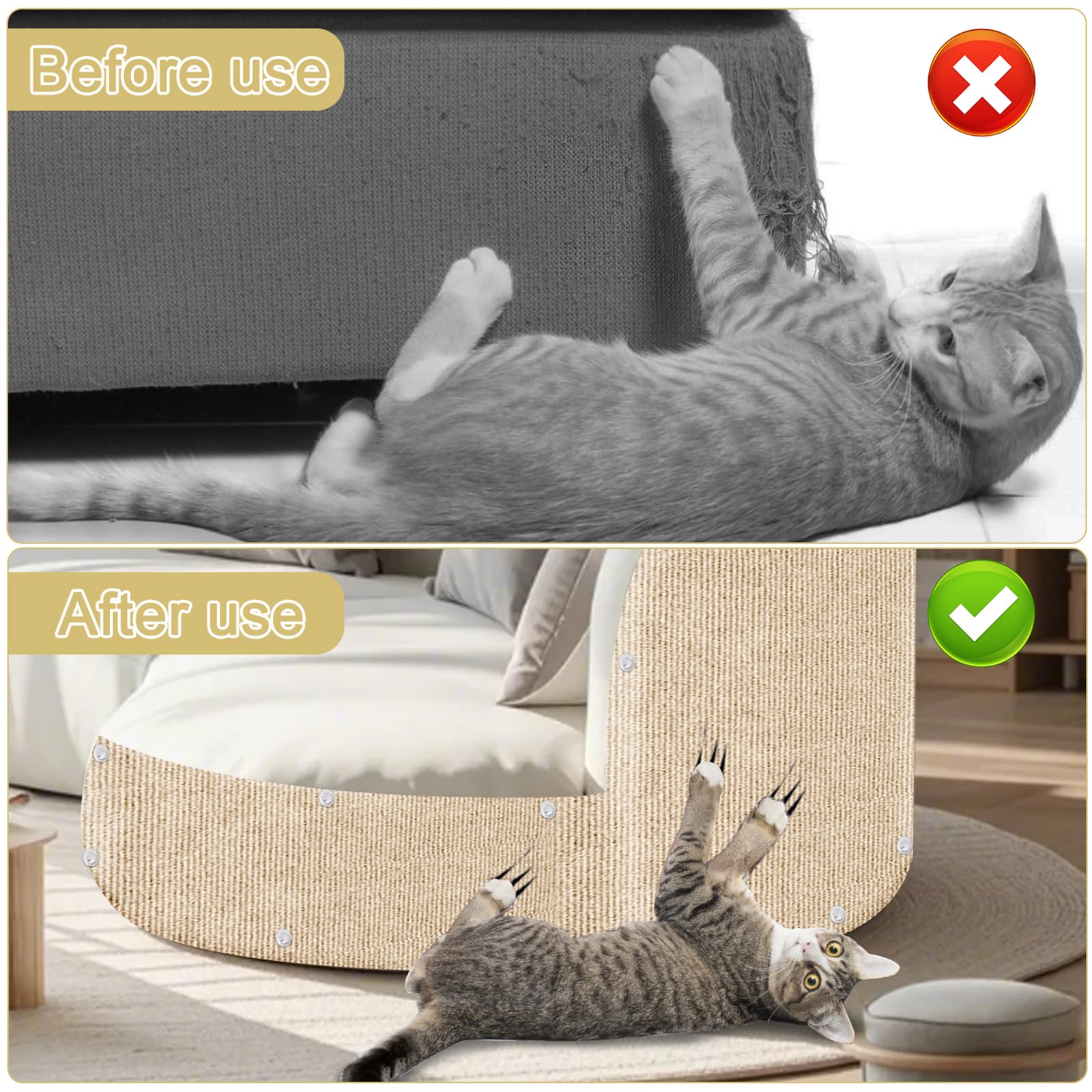 TEBANTY cat scratch mat used as a cozy bed pad for lounging