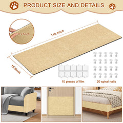TEBANTY cat scratch mat back with strong self-adhesive backing for secure placement