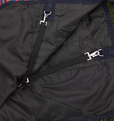 Tech Equestrian rainsheet tail flap protects hindquarters from rain and drafts.