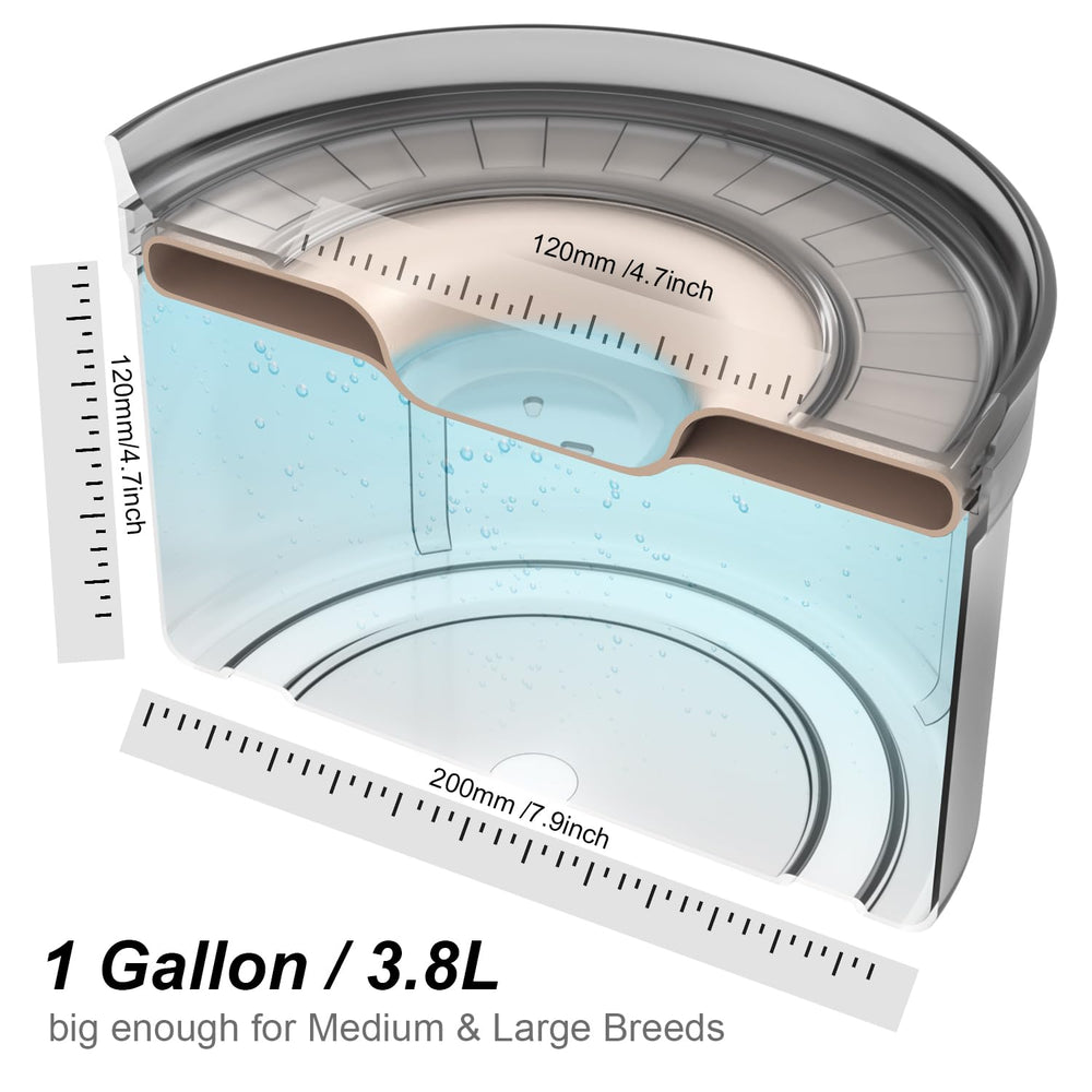 Techphardo 3.8L large-capacity bowl shown outdoors for long-lasting dog hydration.