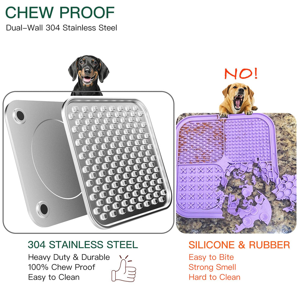 Techphardo raised-maze design highlights calming licking and slower feeding benefits.