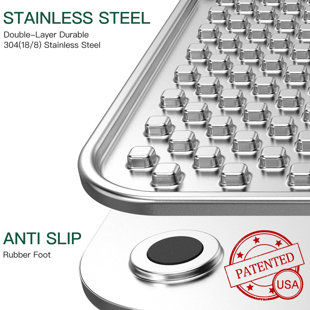 Techphardo lick mat close-up showing double-wall steel for lasting chew-proof use.