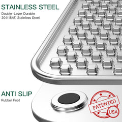 Techphardo lick mat close-up showing double-wall steel for lasting chew-proof use.