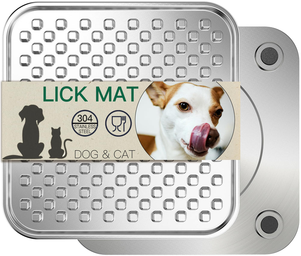 Techphardo stainless steel large lick mat on counter – durable, hygienic, easy to clean.
