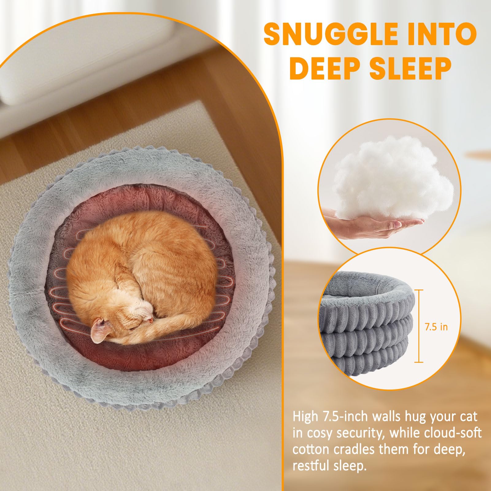 TechTail cat bed with non-slip bottom keeps pets safe on slick floors.