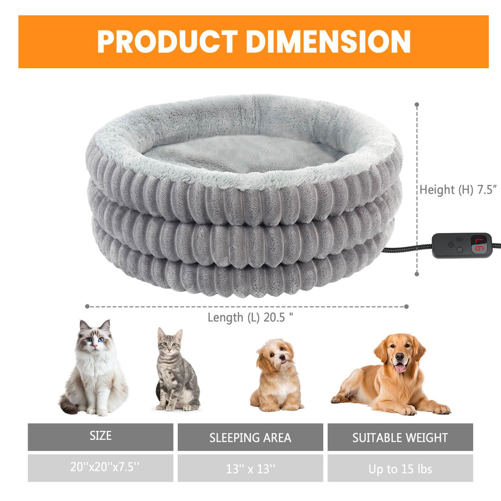 TechTail heated pet bed suitable for all-season use and easy care.
