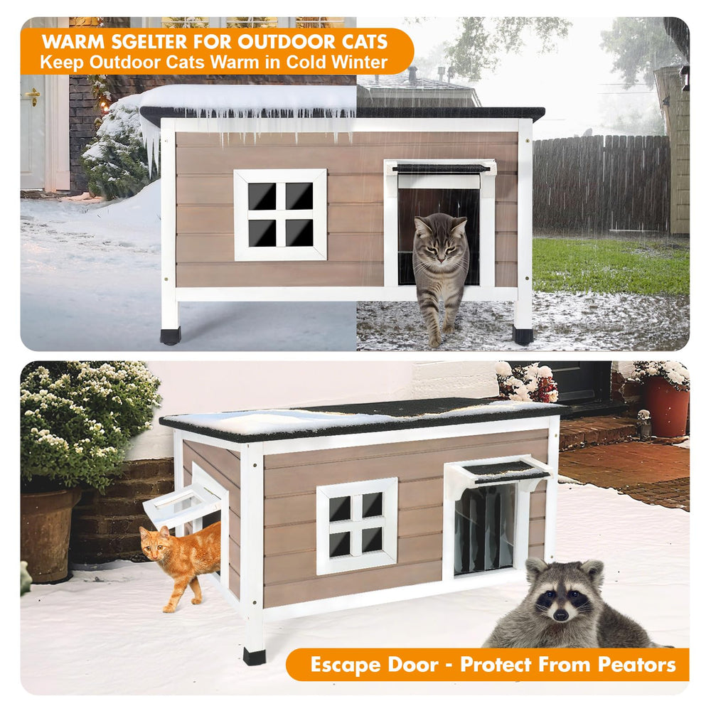 TechTail outdoor shelter weatherproof side view protects against rain and wind.
