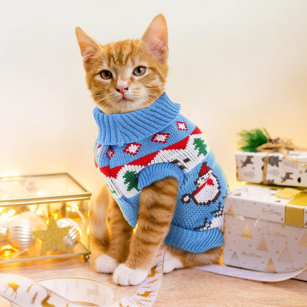 Tecotely soft acrylic fabric sweater keeps pets warm and comfortable