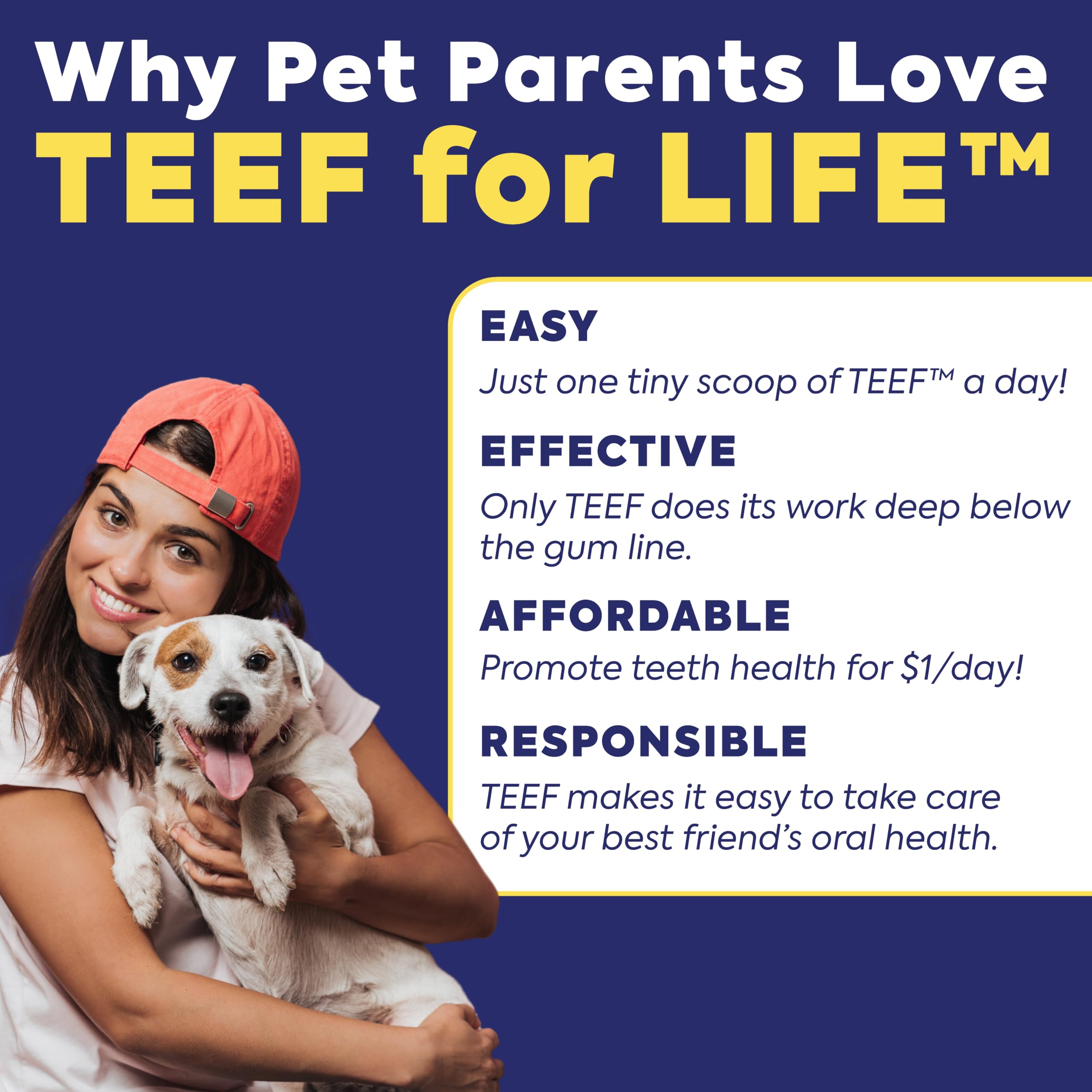 TEEF FOR LIFE Protektin42K veterinarian-recommended and award-winning dental powder.