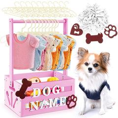 Teenyyou dog closet pink: compact space-saving dog clothes organization