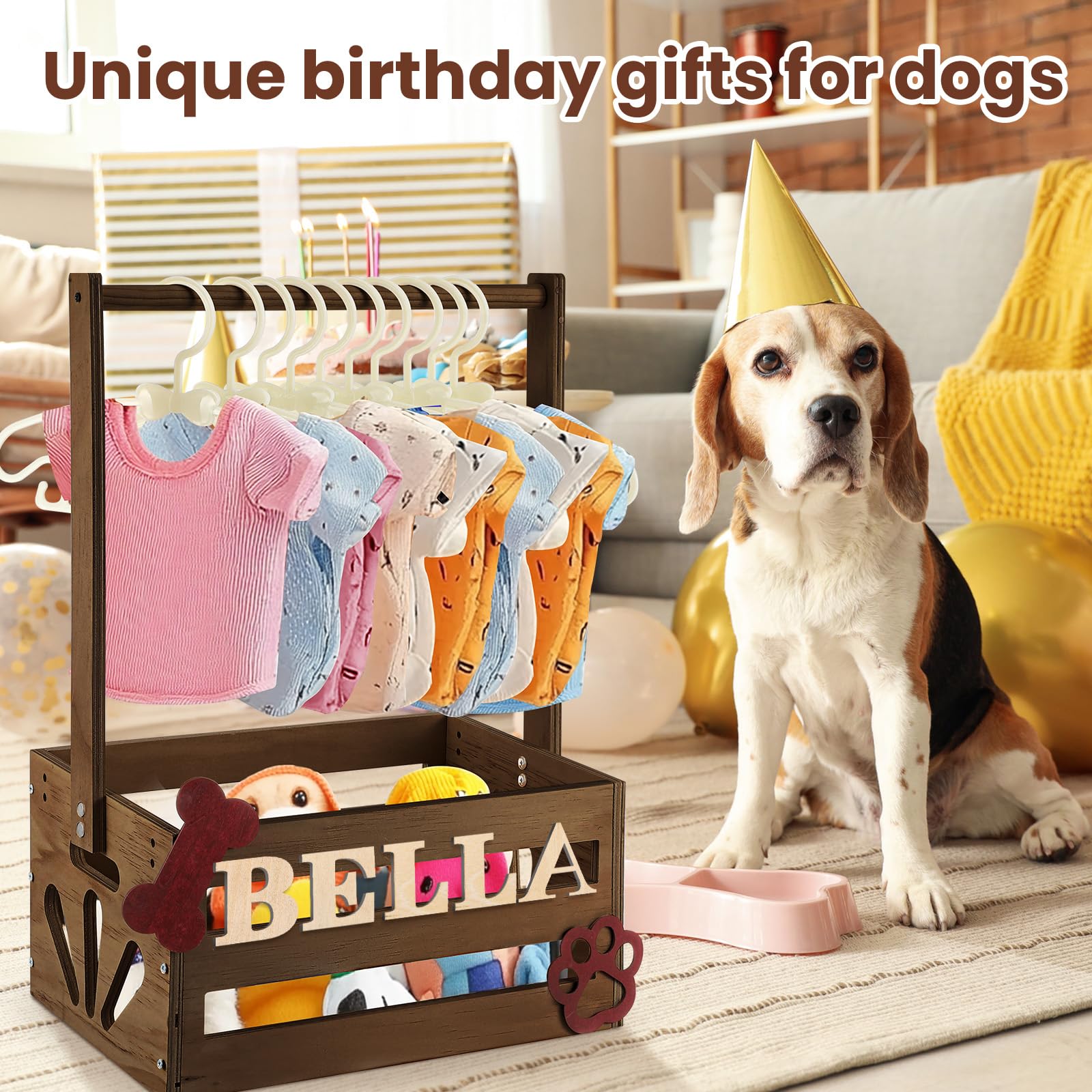 Teenyyou dark walnut finish blends with home decor while keeping pet essentials organized